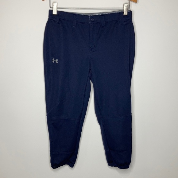 Under Armour navy blue fitted softball pants size small - Picture 1 of 10